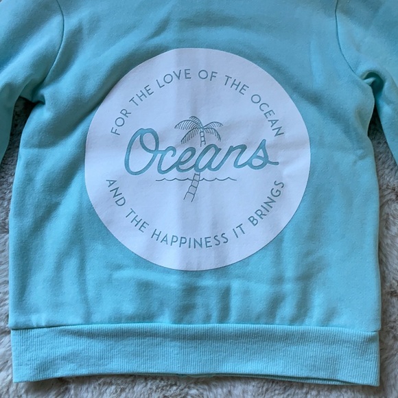 Oceans Of Love And Happiness | Blue Zip Up Hoodie | 4T - Picture 3 of 13